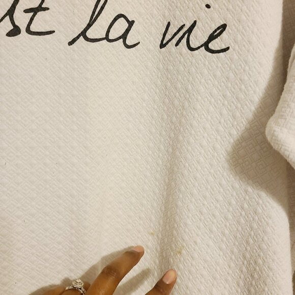 Marc NY Performance | Women's C'est La Vie Novelty Cream Sweatshirt (Size 2X) - Picture 7 of 13